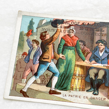 Late 19th - French Revolution Chromo Card - La Patrie en Danger Historic Illustration - French History Collectible - Vintage Art Print