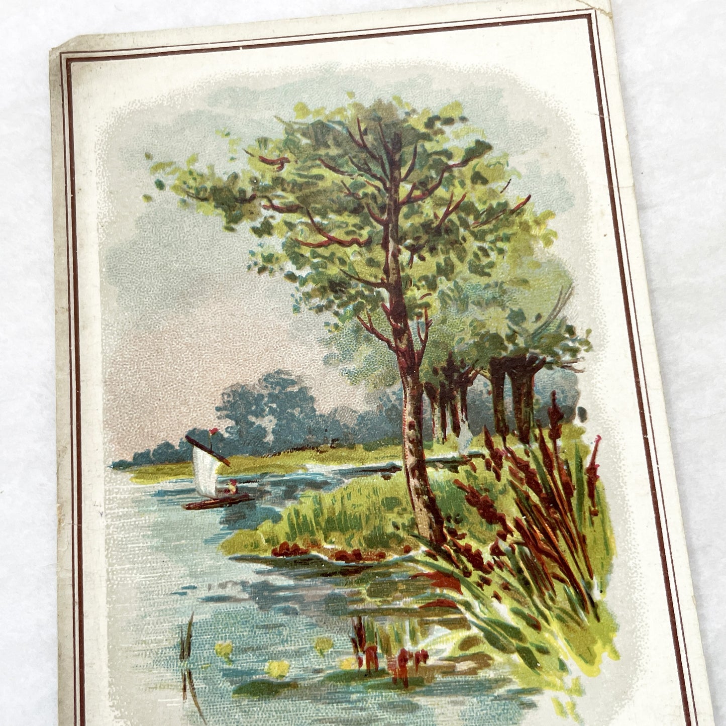 Late 19th - 2 Antique French Advertising Trade Cards - Chromolithography - Coiffeur-Parfumeur A. Hugot Auxerre - Vintage Ephemera Art