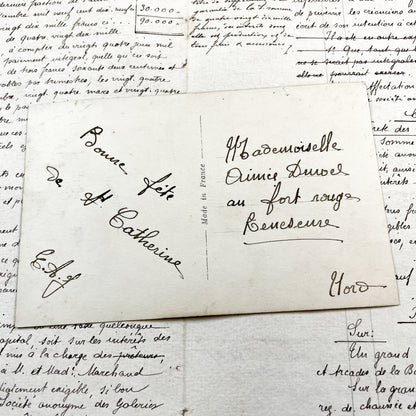 1920s - Vintage French New Year Postcard - Elegant Couple - Man Reading Book - Hand-Tinted - Domestic Bliss - Collectible Ephemera