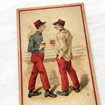 1900s - 3 French Advertising Cards - Humorous Chromos - Vintage Parisian Dry Cleaner Business Cards - Collectible Ephemera