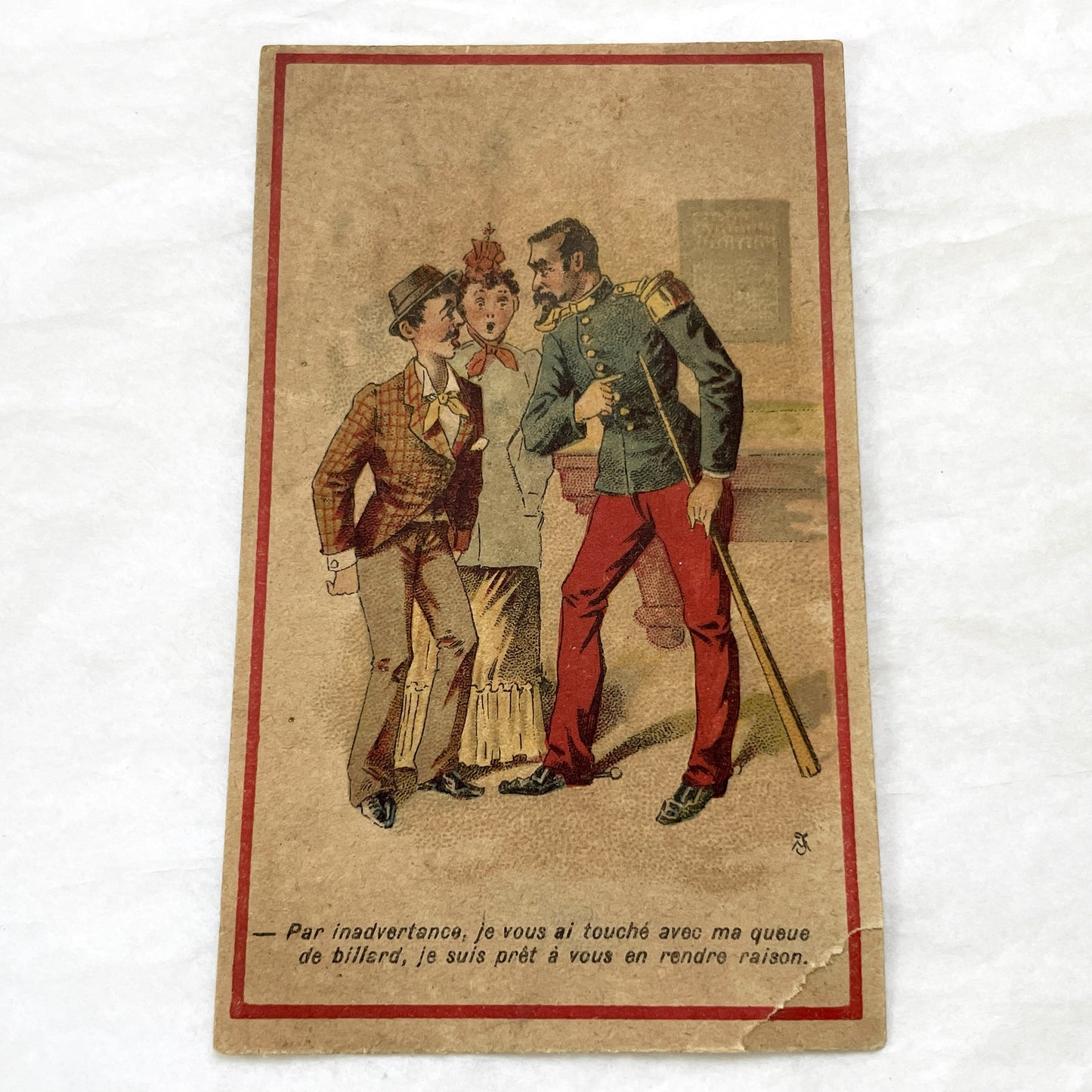 1900s - 3 French Advertising Cards - Humorous Chromos - Vintage Parisian Dry Cleaner Business Cards - Collectible Ephemera