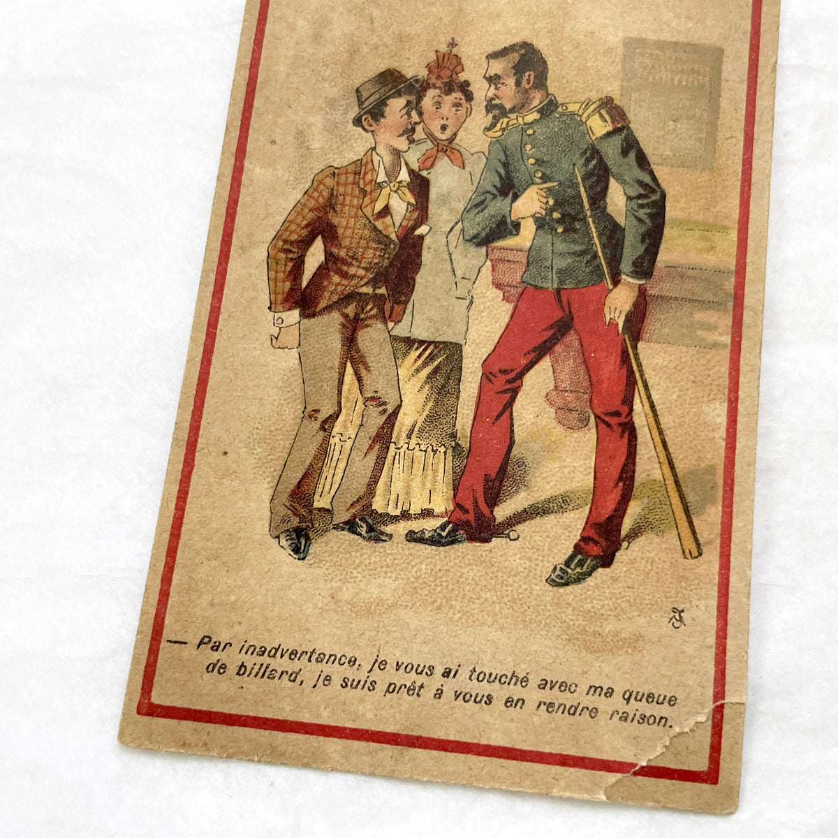 1900s - 3 French Advertising Cards - Humorous Chromos - Vintage Parisian Dry Cleaner Business Cards - Collectible Ephemera
