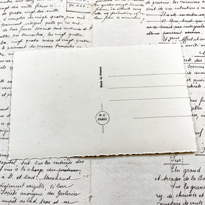 1920s - Antique French Postcard - Romantic Couple Photo - Victor Hugo Quote - Sepia Tone Collectible Ephemera - Vintage Love Sentiment