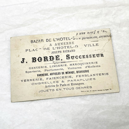 Late 19th - Antique French Trade Card - Chromolithograph Cherubs and Sleeping Child - Auxerre Advertisement - Vintage Ephemera Collectible