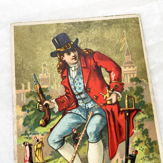 Late 19th - Gulliver's Travels Trade Card - Lilliput Illustration - French Advertisement - Vintage Collectible - Advertising Ephemera