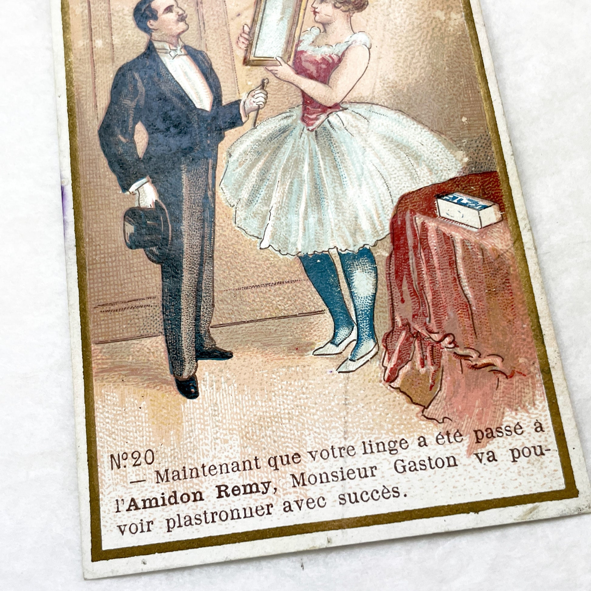 1900s - Advertising Card - Vintage French Laundry Product - Elegant Ballet Scene - Parisian Grand Prix Award - Collectible Paper Ephemera