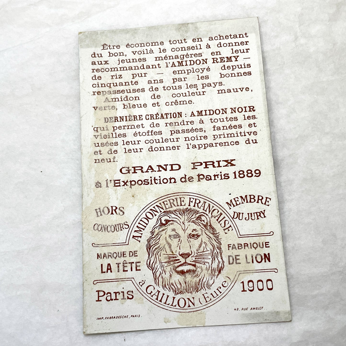 1900s - Advertising Card - Vintage French Laundry Product - Elegant Ballet Scene - Parisian Grand Prix Award - Collectible Paper Ephemera