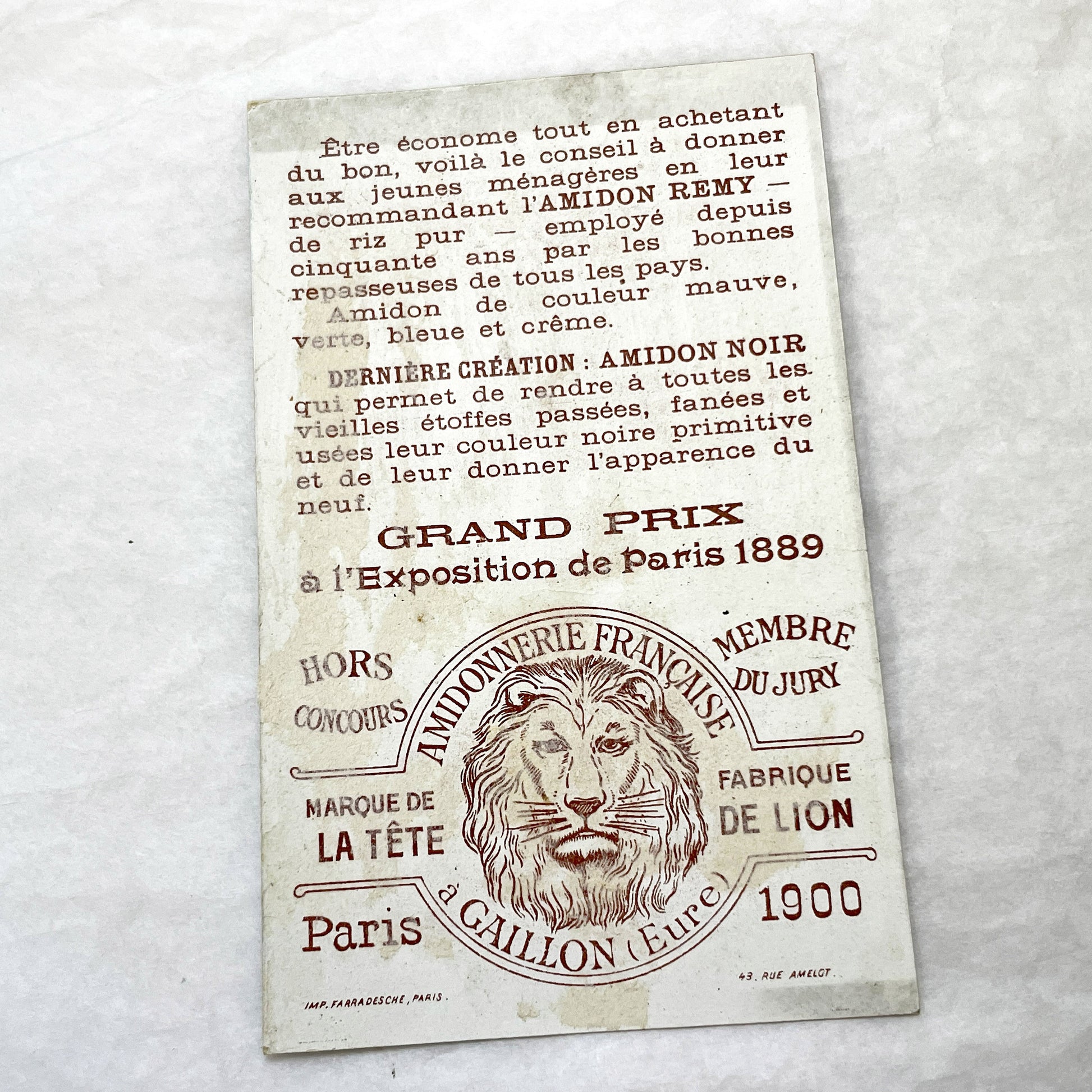 1900s - Advertising Card - Vintage French Laundry Product - Elegant Ballet Scene - Parisian Grand Prix Award - Collectible Paper Ephemera