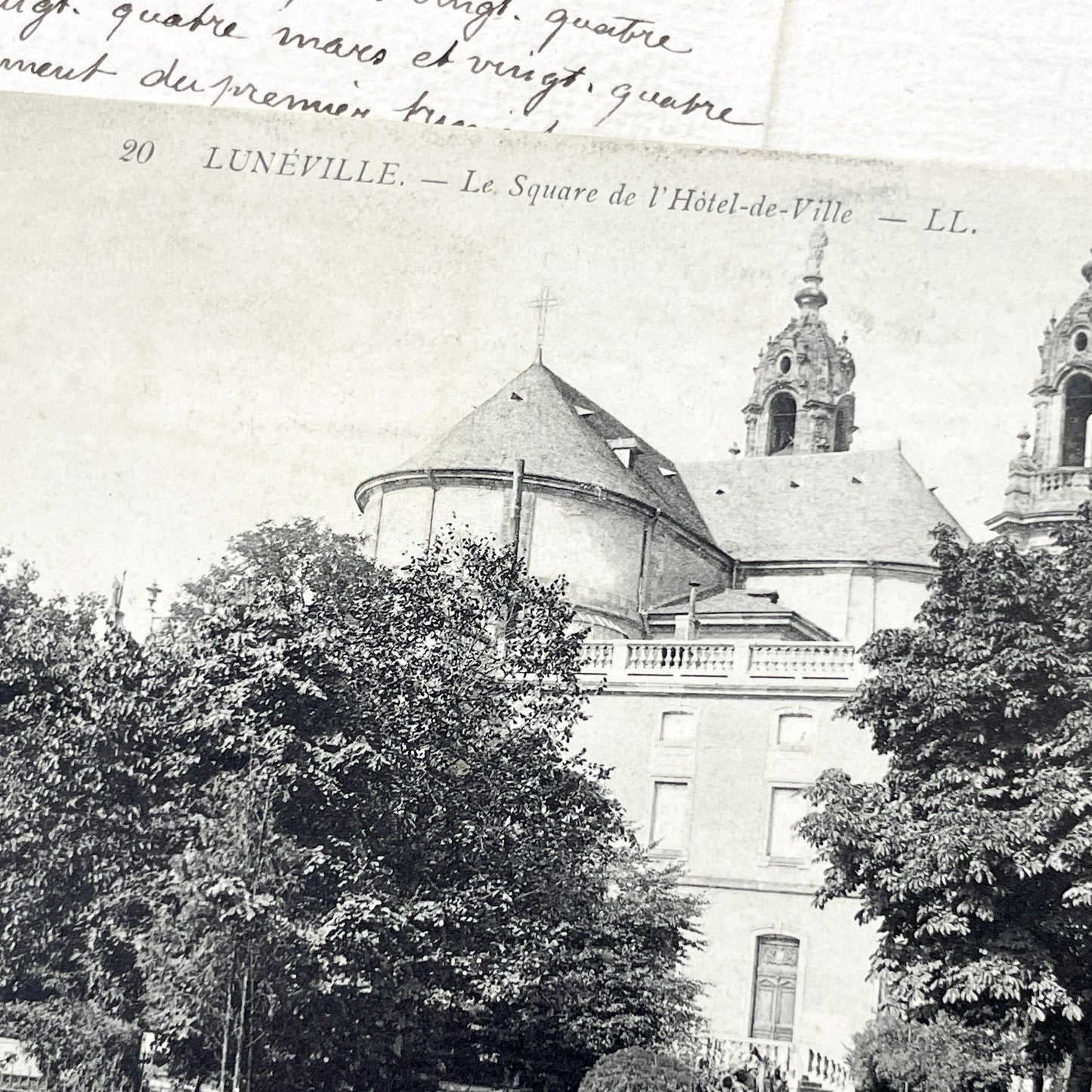 1910s - Vintage Lunéville Postcard - Historic Hôtel de Ville Square - French City View - Architectural Landmark Ephemera