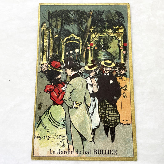 1900s - Vintage French Postcard - Bal Bullier Garden Scene - Belle Époque Paris Nightlife - Historic Dance Hall Advertisement