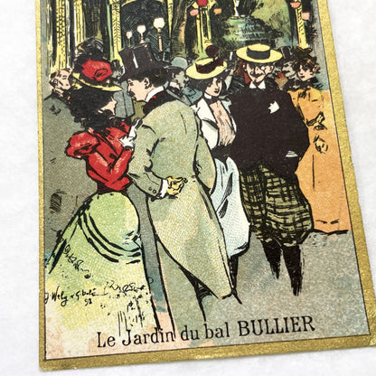 1900s - Vintage French Postcard - Bal Bullier Garden Scene - Belle Époque Paris Nightlife - Historic Dance Hall Advertisement