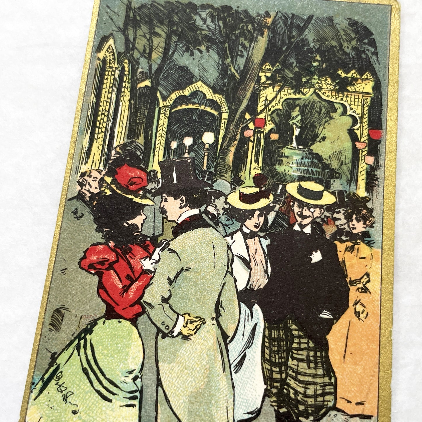 1900s - Vintage French Postcard - Bal Bullier Garden Scene - Belle Époque Paris Nightlife - Historic Dance Hall Advertisement