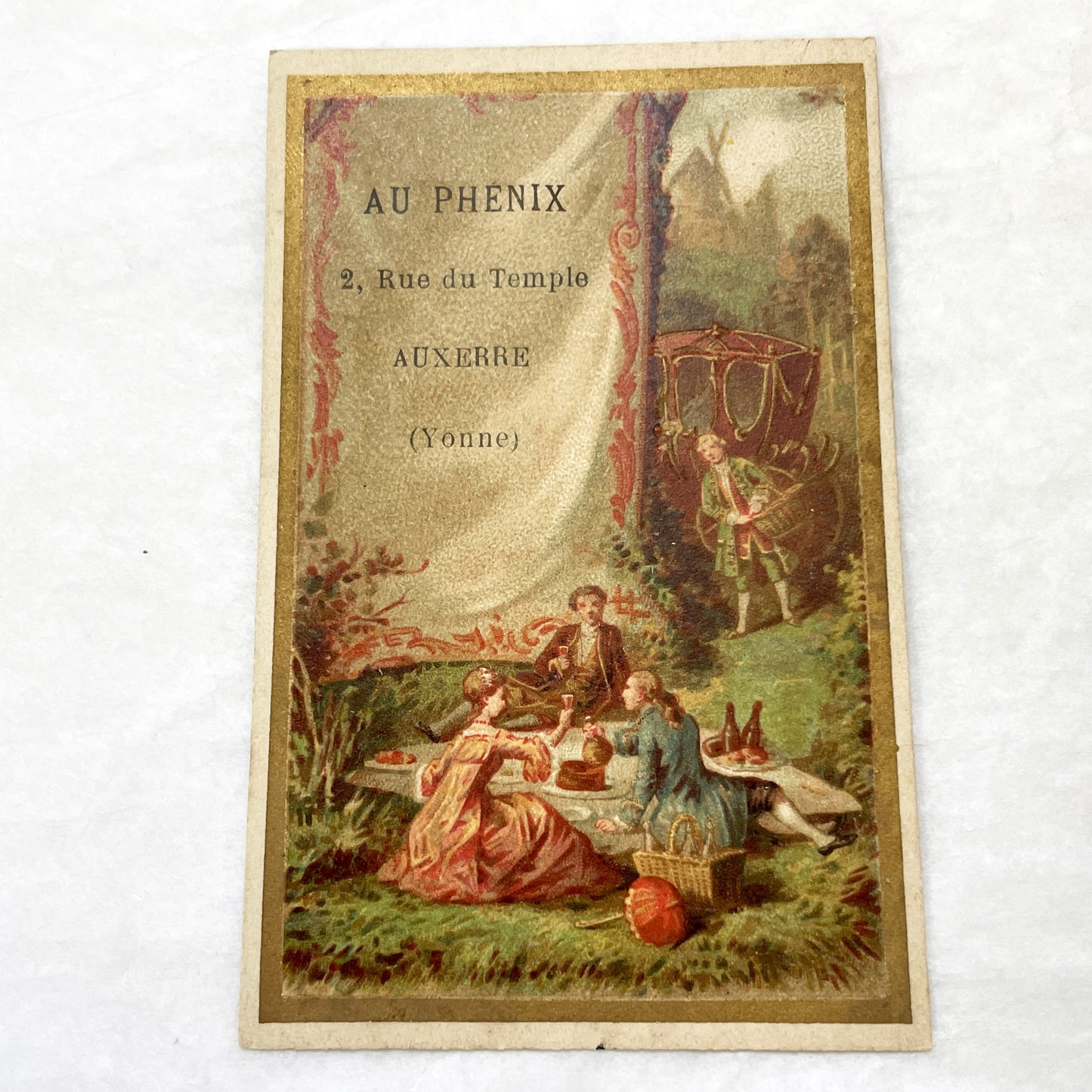 Late 19th - French Advertising Trade Card - Phoenix Shoe Manufacturer Auxerre - Vintage Shoe Ad - Historical Ephemera - Collectible