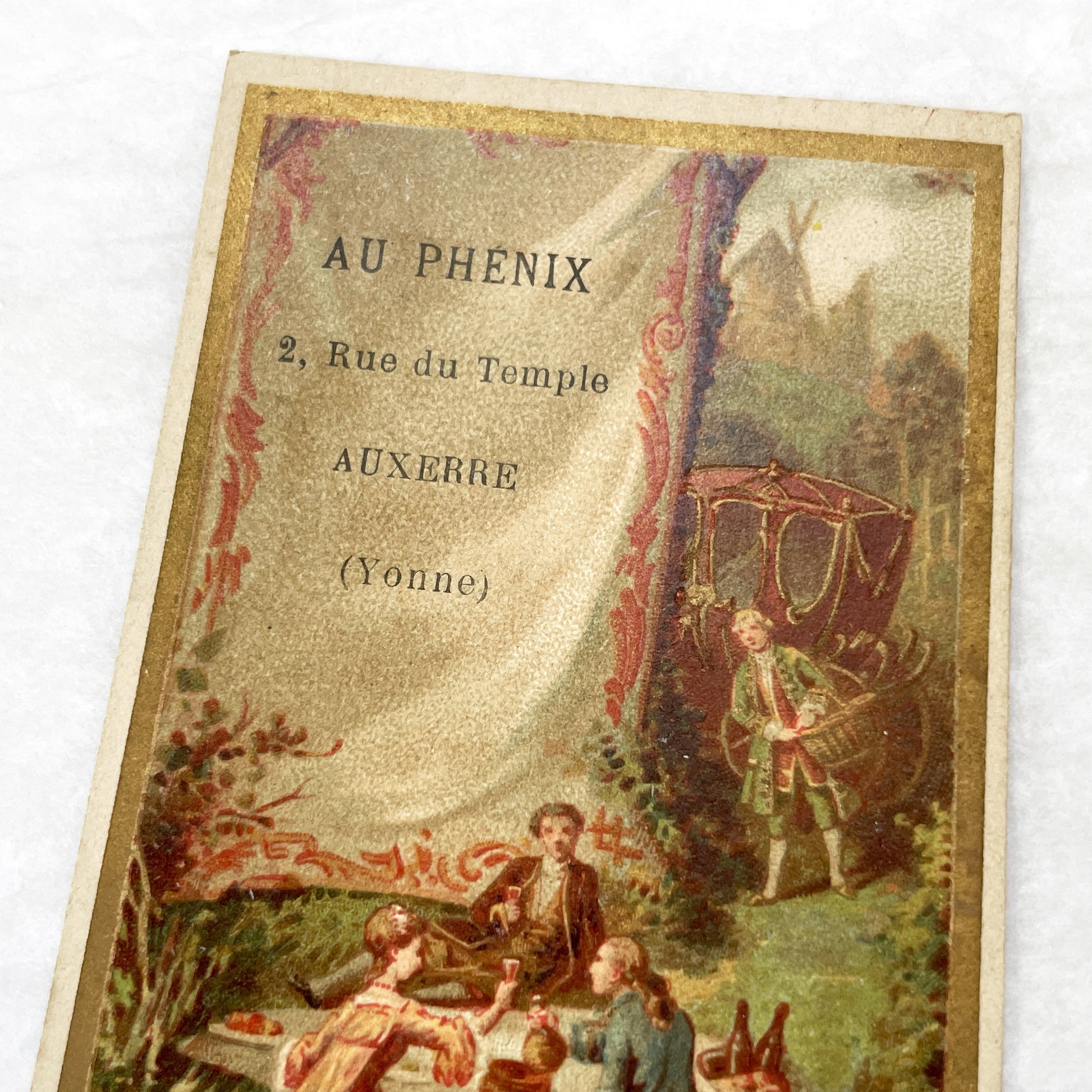 Late 19th - French Advertising Trade Card - Phoenix Shoe Manufacturer Auxerre - Vintage Shoe Ad - Historical Ephemera - Collectible