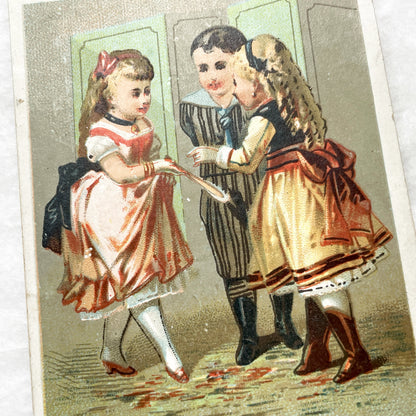Late 19th - French Chromo Trade Card - Vintage Advertising Card with Children Illustration - Shoemaker - Collectible Ephemera