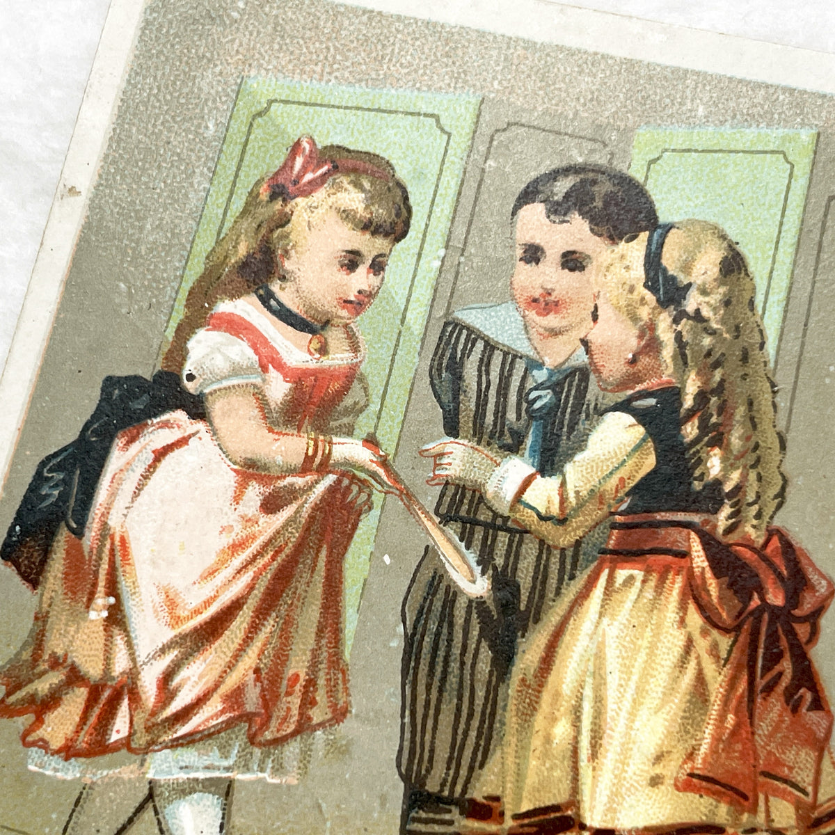 Late 19th - French Chromo Trade Card - Vintage Advertising Card with Children Illustration - Shoemaker - Collectible Ephemera