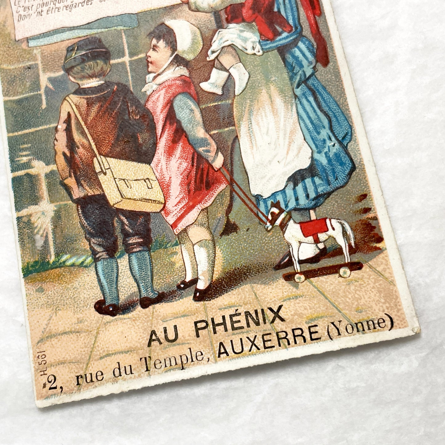 Late 19th - Antique French Trade Card - Little Red Riding Hood Morality - Footwear & Ready-to-Wear Advertisements - Vintage Ephemera