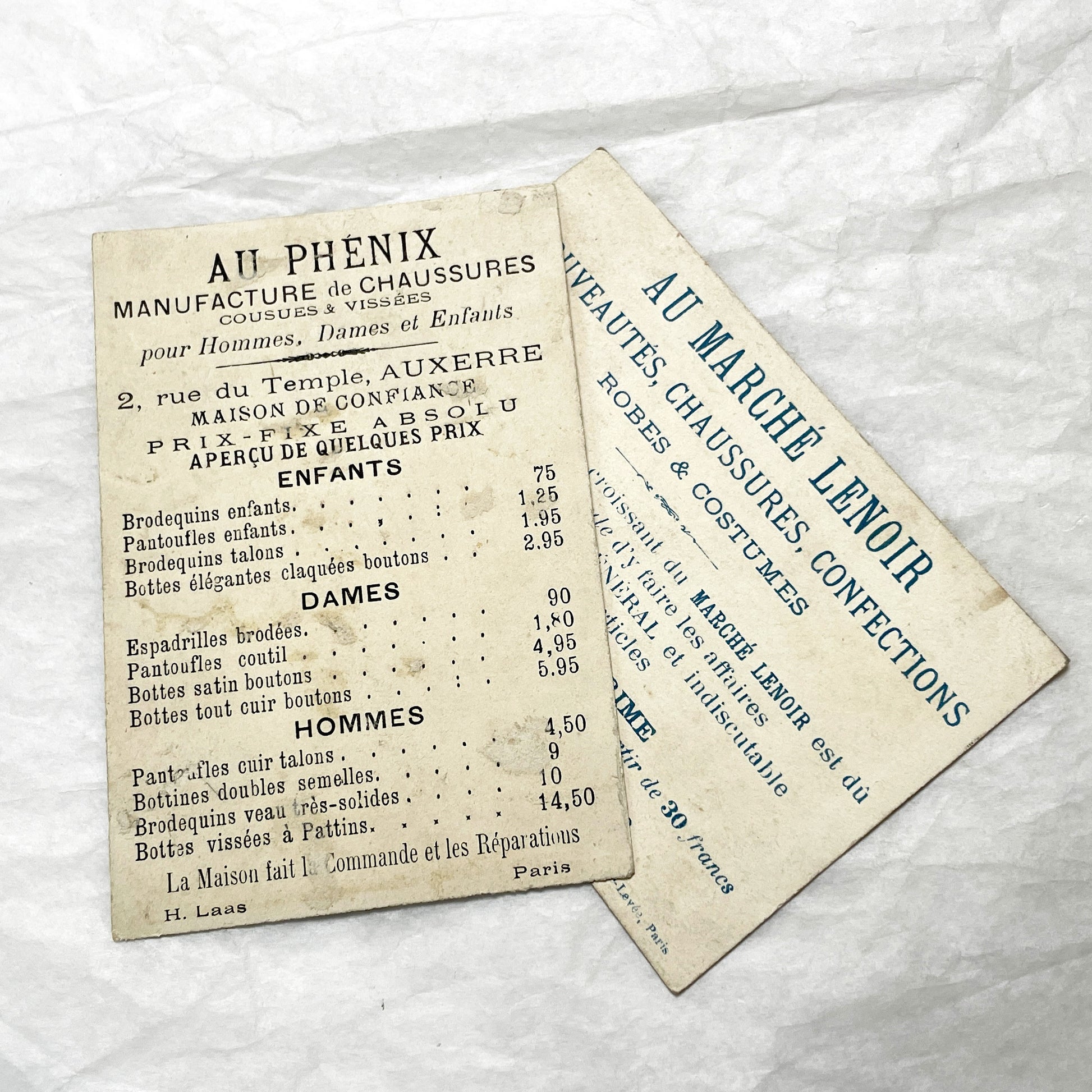 Late 19th - Antique French Trade Card - Little Red Riding Hood Morality - Footwear & Ready-to-Wear Advertisements - Vintage Ephemera