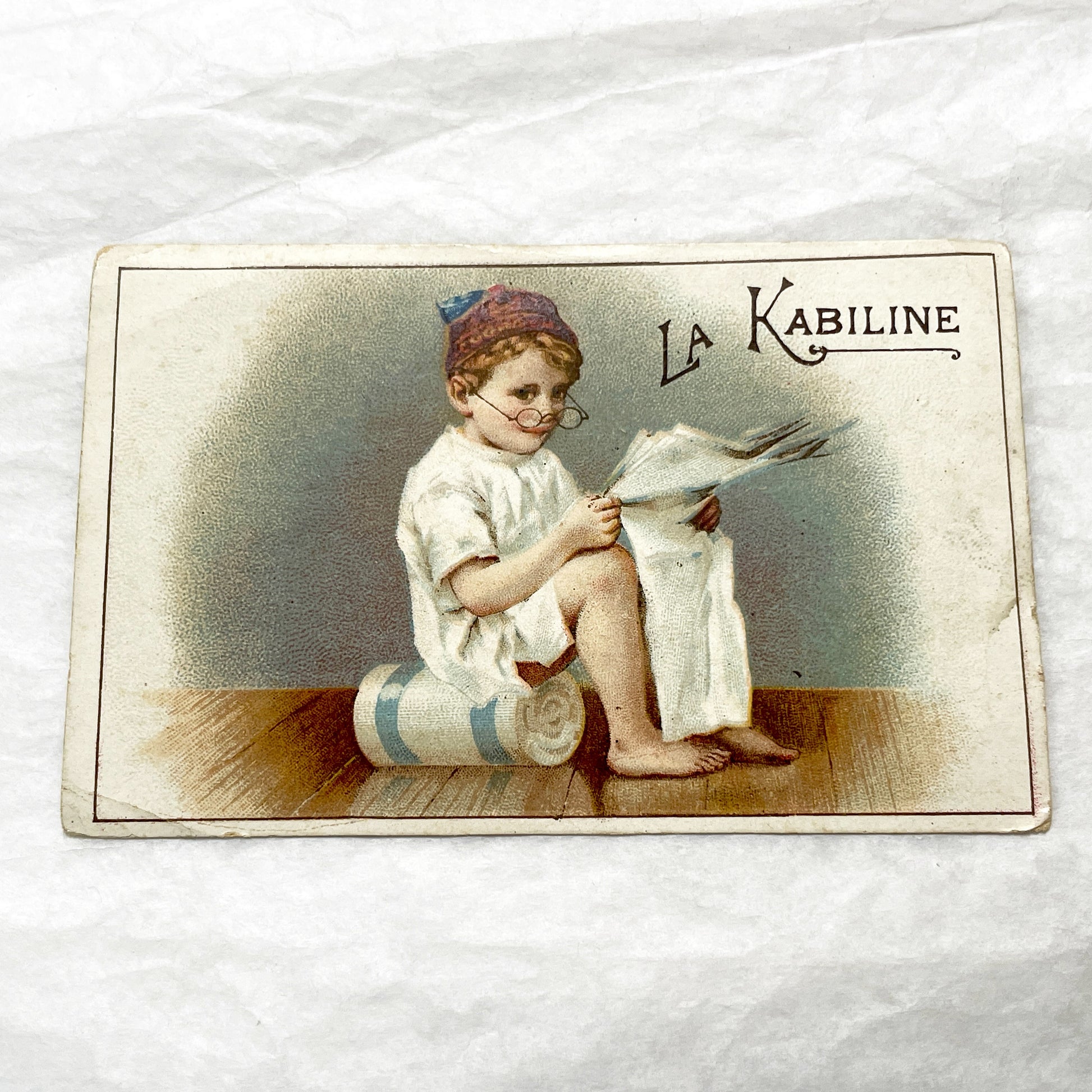 1900s - 2 Vintage French Advertising Trade Cards - Kabiline Dye Products - Charming Illustrations for Collectors and Crafters