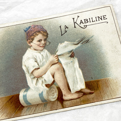 1900s - 2 Vintage French Advertising Trade Cards - Kabiline Dye Products - Charming Illustrations for Collectors and Crafters