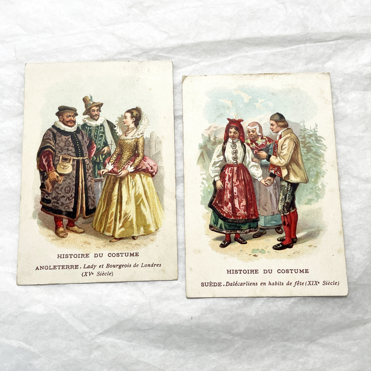 1900s - Vintage Costume Cards - Historical Fashion Illustrations - Cultural Dress - Collectible Ephemera - Educational Prints