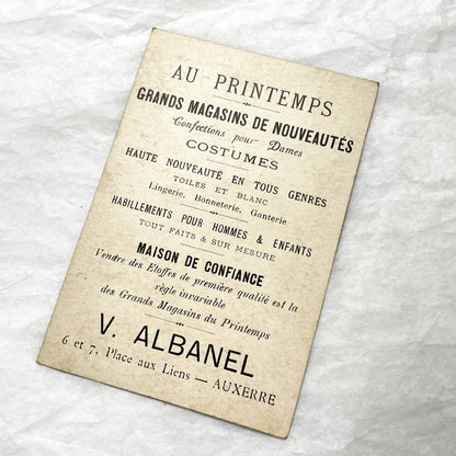 Late 19th - Au Printemps Auxerre Department Store Ad Card - Japanese Top Children - French Ephemera - Chromolithograph Gold Gilt