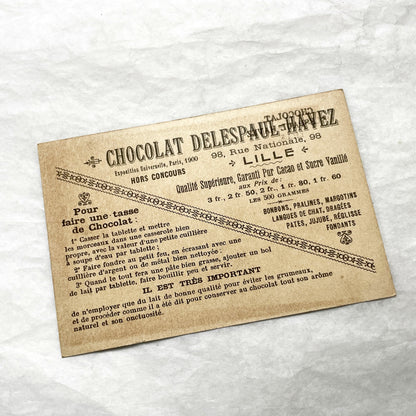 1900s - Vintage French Chromo Card from Chocolat Delespaul-Wavrez - Lille Advertisements - La Récolte des Cerises