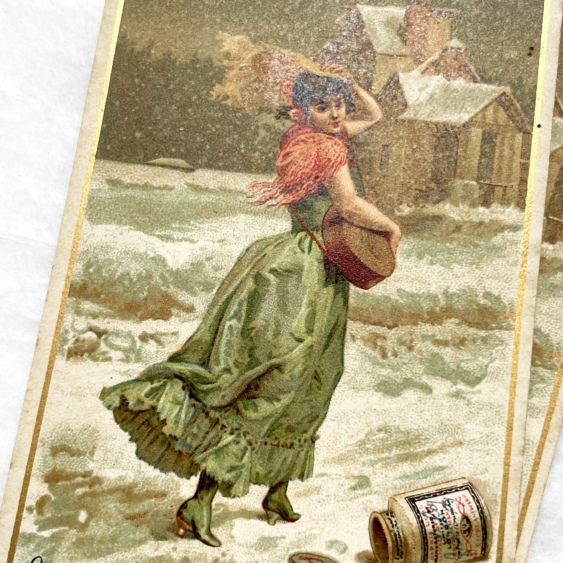 Late 19th - Liebig Meat Extract Chromo Card - La Cigale et La Fourmi Fable Advertising - Vintage Ephemera Collectible