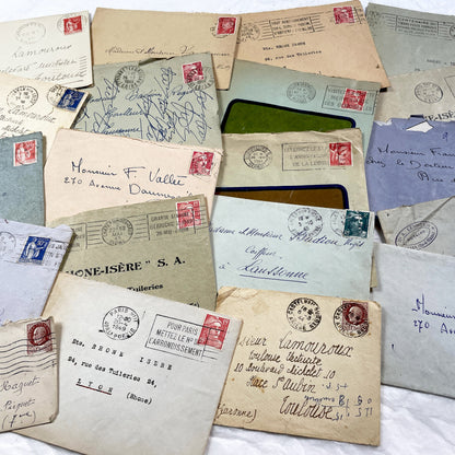 1930s - 20 French envelopes from 1930s and 1940s - Without letters - Ephemera with Stamps