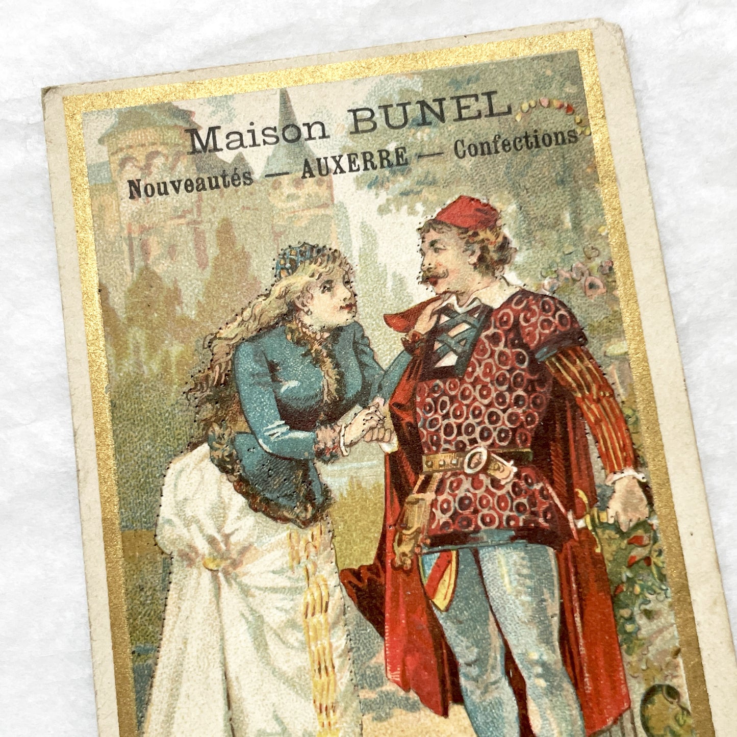 Late 19th - 2 French Advertising Chromo Cards - La Fontaine Fables - Vintage Collectible Trade Cards with Beautiful Illustrations