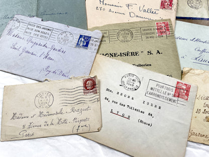 1930s - 20 French envelopes from 1930s and 1940s - Without letters - Ephemera with Stamps