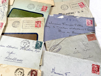 1930s - 20 French envelopes from 1930s and 1940s - Without letters - Ephemera with Stamps