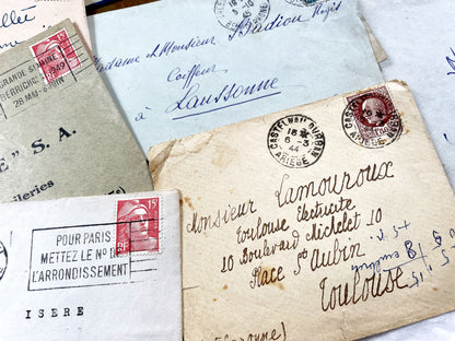 1930s - 20 French envelopes from 1930s and 1940s - Without letters - Ephemera with Stamps