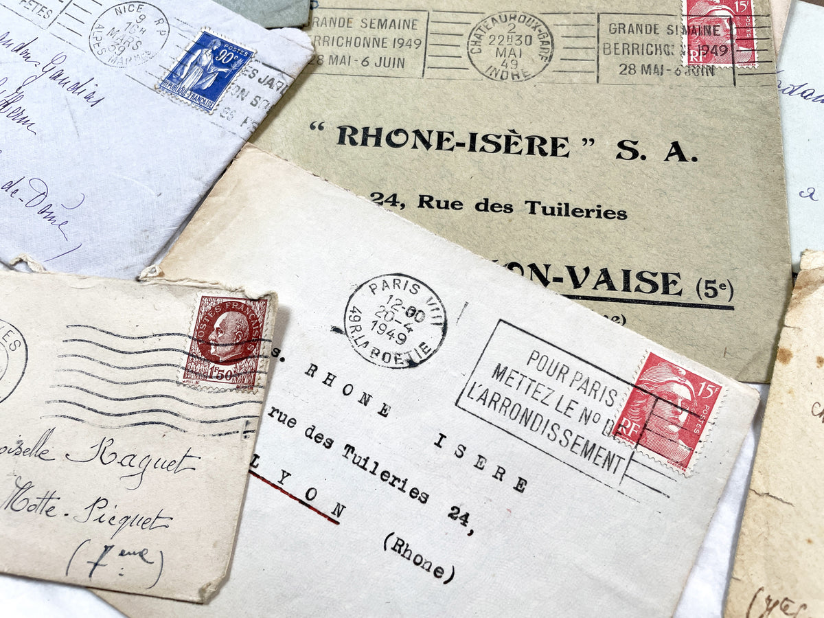 1930s - 20 French envelopes from 1930s and 1940s - Without letters - Ephemera with Stamps