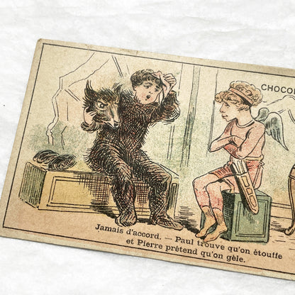 Late 19th - French Advertising Trade Cards - Chocolate Tea Chromos - Vintage Ephemera Collectibles - Early Advertising - Illustrated Prints