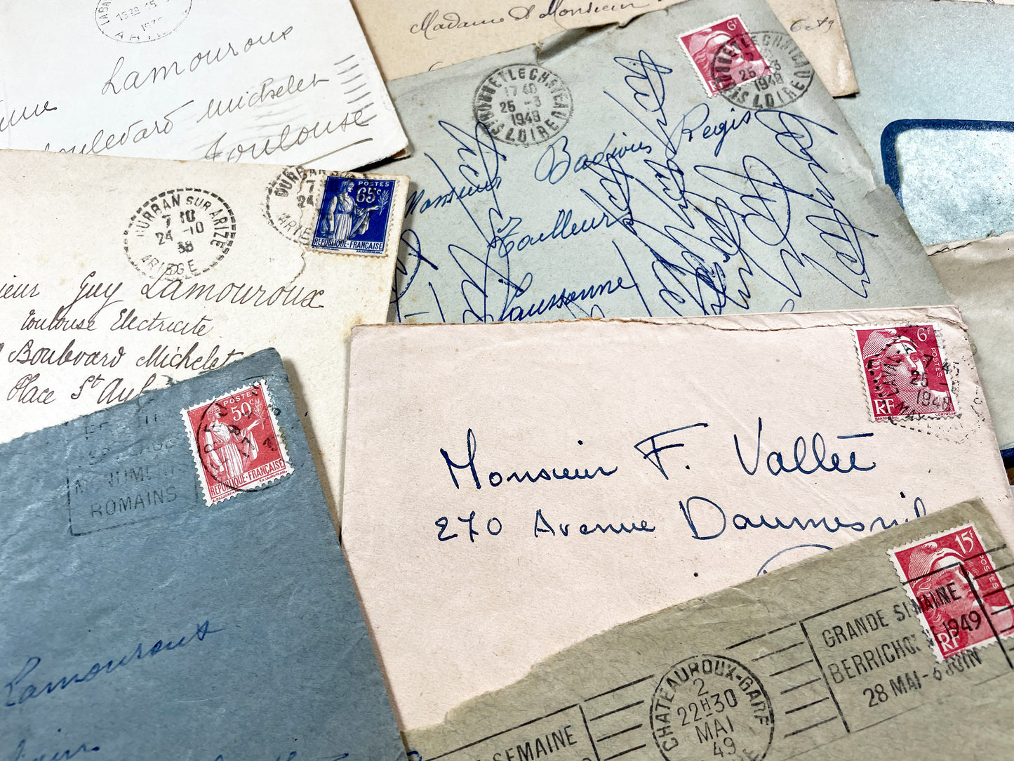 1930s - 20 French envelopes from 1930s and 1940s - Without letters - Ephemera with Stamps
