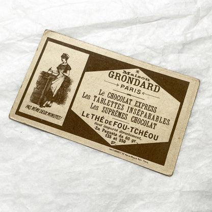 Late 19th - French Advertising Trade Cards - Chocolate Tea Chromos - Vintage Ephemera Collectibles - Early Advertising - Illustrated Prints