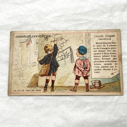 Late 19th - French Advertising Trade Cards - Chocolate Tea Chromos - Vintage Ephemera Collectibles - Early Advertising - Illustrated Prints