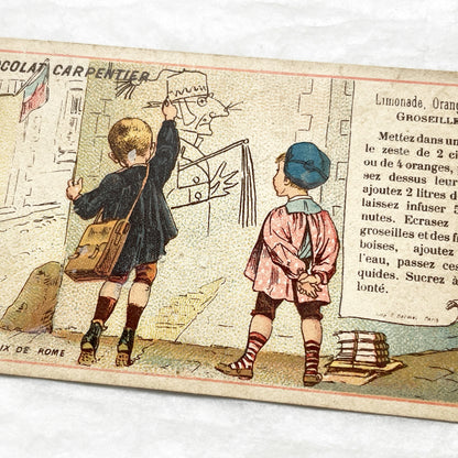 Late 19th - French Advertising Trade Cards - Chocolate Tea Chromos - Vintage Ephemera Collectibles - Early Advertising - Illustrated Prints
