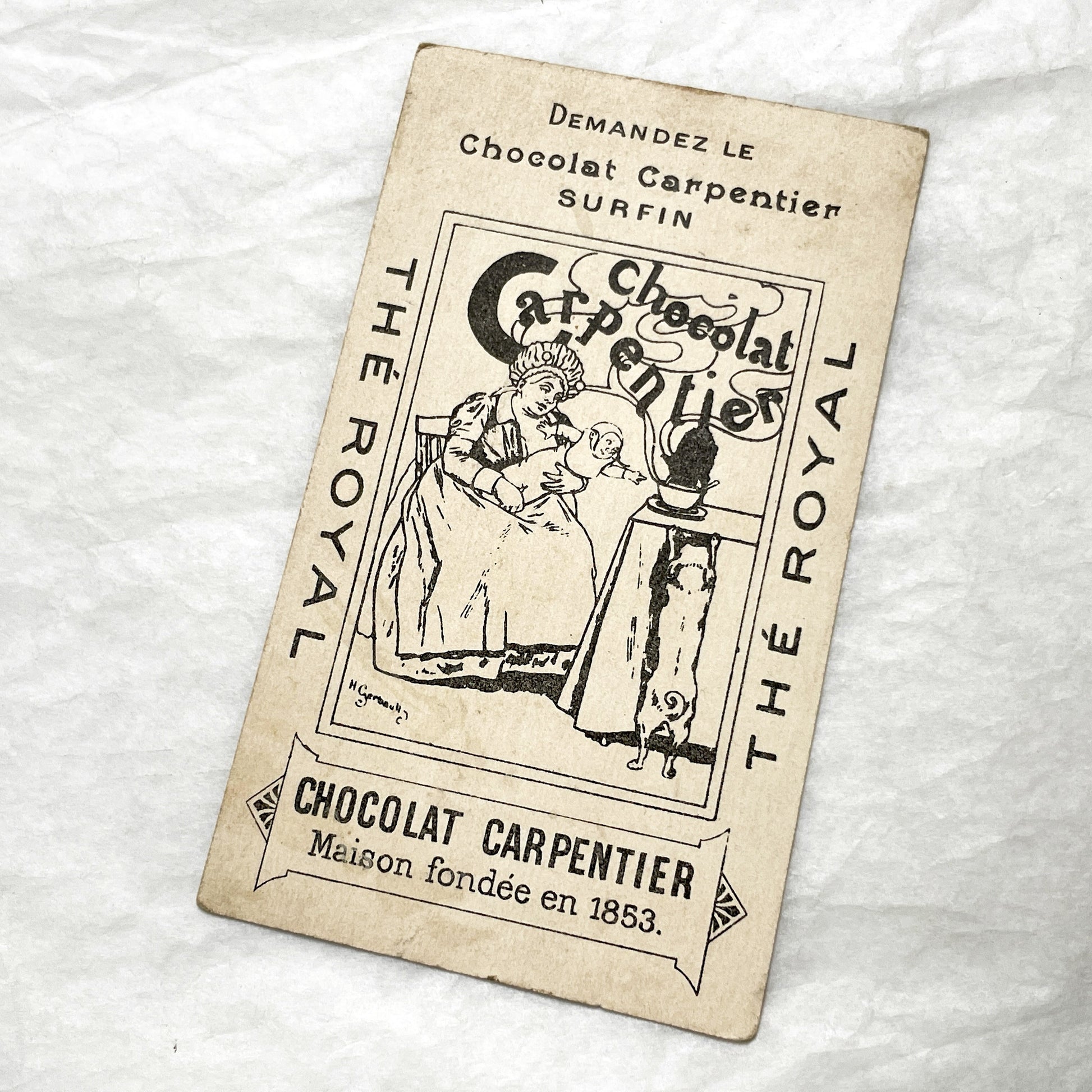 Late 19th - French Advertising Trade Cards - Chocolate Tea Chromos - Vintage Ephemera Collectibles - Early Advertising - Illustrated Prints