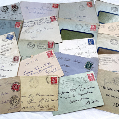 1930s - 20 French envelopes from 1930s and 1940s - Without letters - Ephemera with Stamps