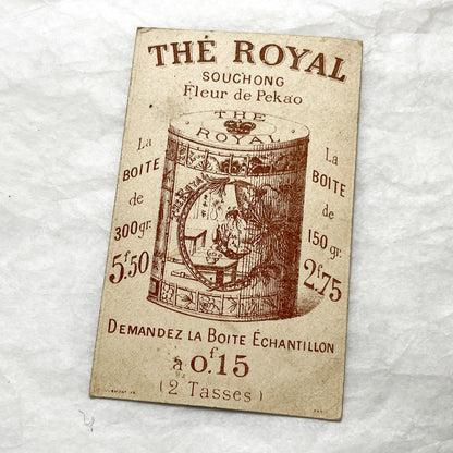 1900s - Vintage French Advertising Card - Commedia dell'arte Pierrot & Columbine Puzzle - Thé Royal Tea Promotion - Collectible Ephemera