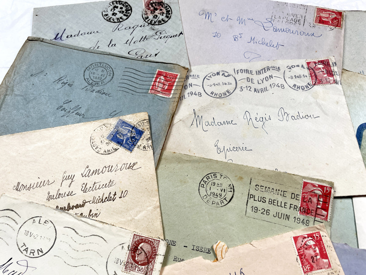 1930s - 20 French envelopes from 1930s and 1940s - Without letters - Ephemera with Stamps