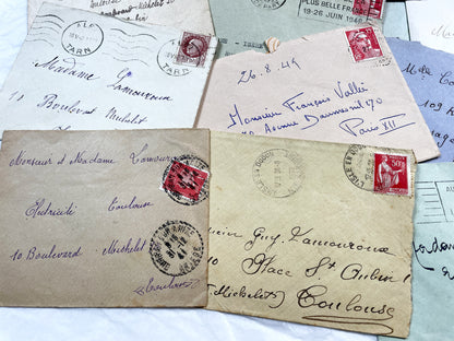 1930s - 20 French envelopes from 1930s and 1940s - Without letters - Ephemera with Stamps