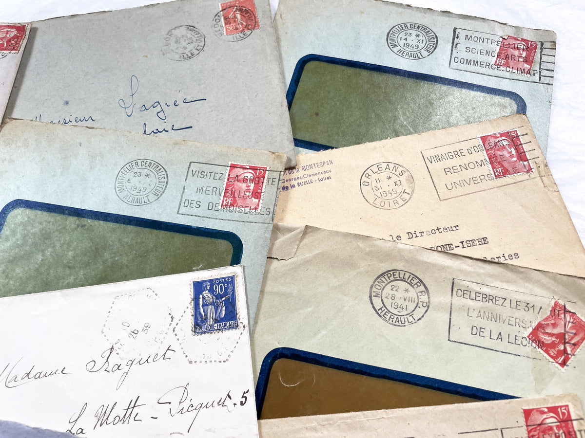 1930s - 20 French envelopes from 1930s and 1940s - Without letters - Ephemera with Stamps