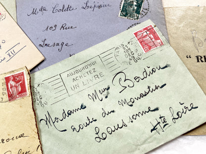 1930s - 20 French envelopes from 1930s and 1940s - Without letters - Ephemera with Stamps