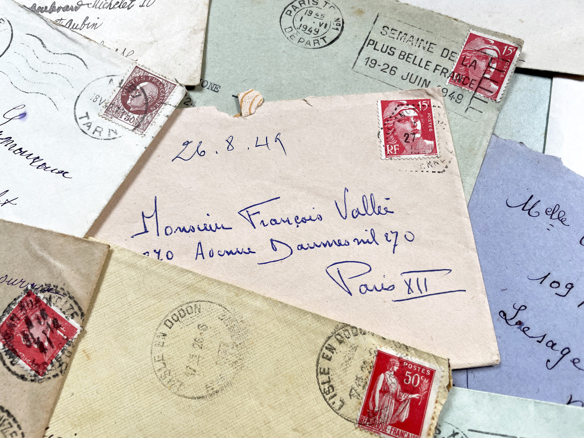 1930s - 20 French envelopes from 1930s and 1940s - Without letters - Ephemera with Stamps