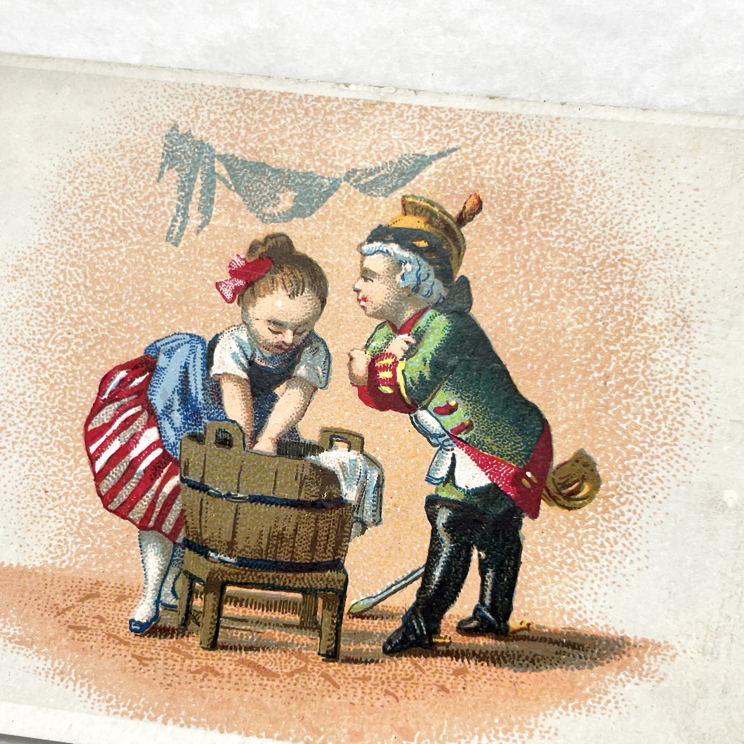 Late 19th - Jean-Bart Tailor Advertising Card - Parisian Clothing Business Ephemera with Charming Illustration - Vintage French Lithograph