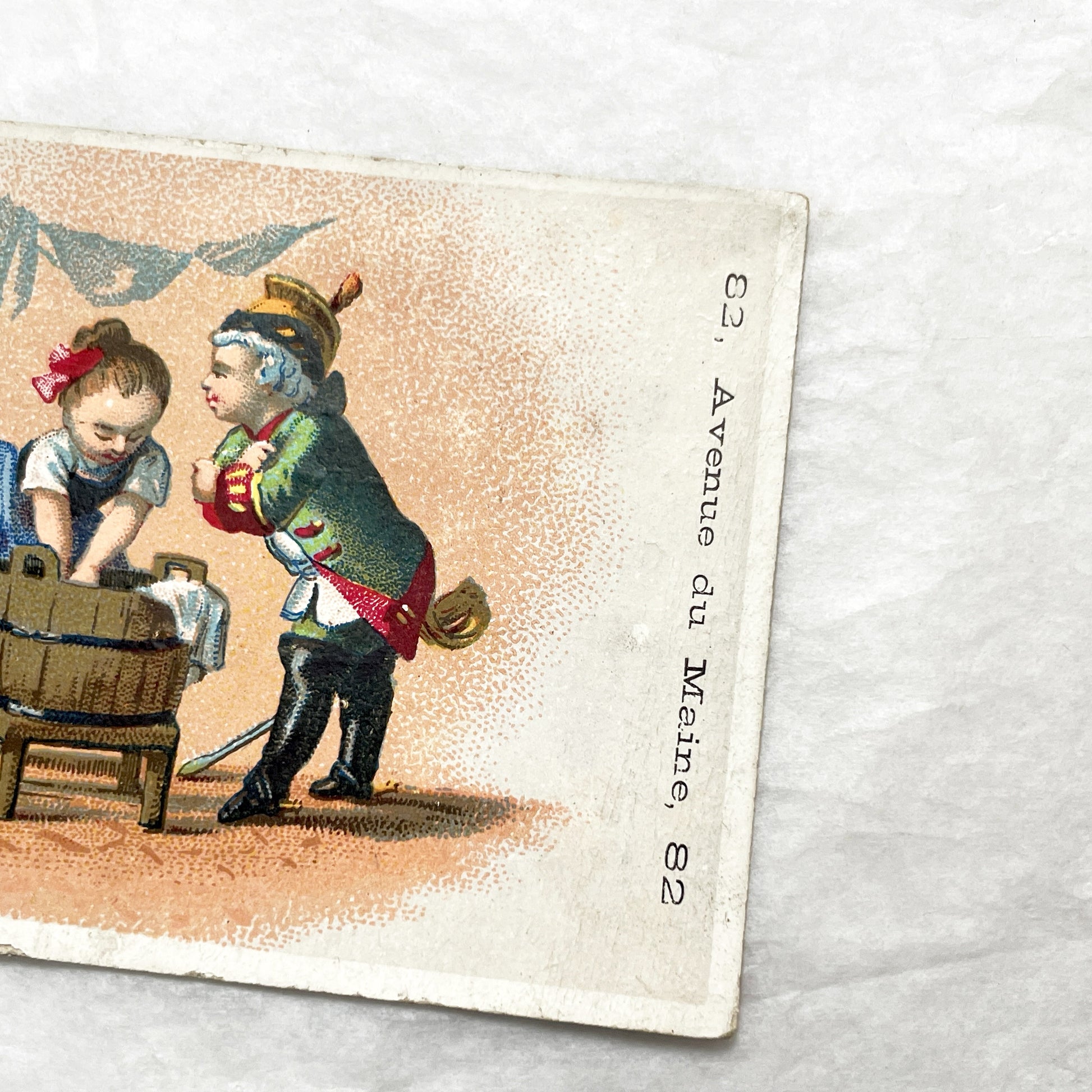Late 19th - Jean-Bart Tailor Advertising Card - Parisian Clothing Business Ephemera with Charming Illustration - Vintage French Lithograph