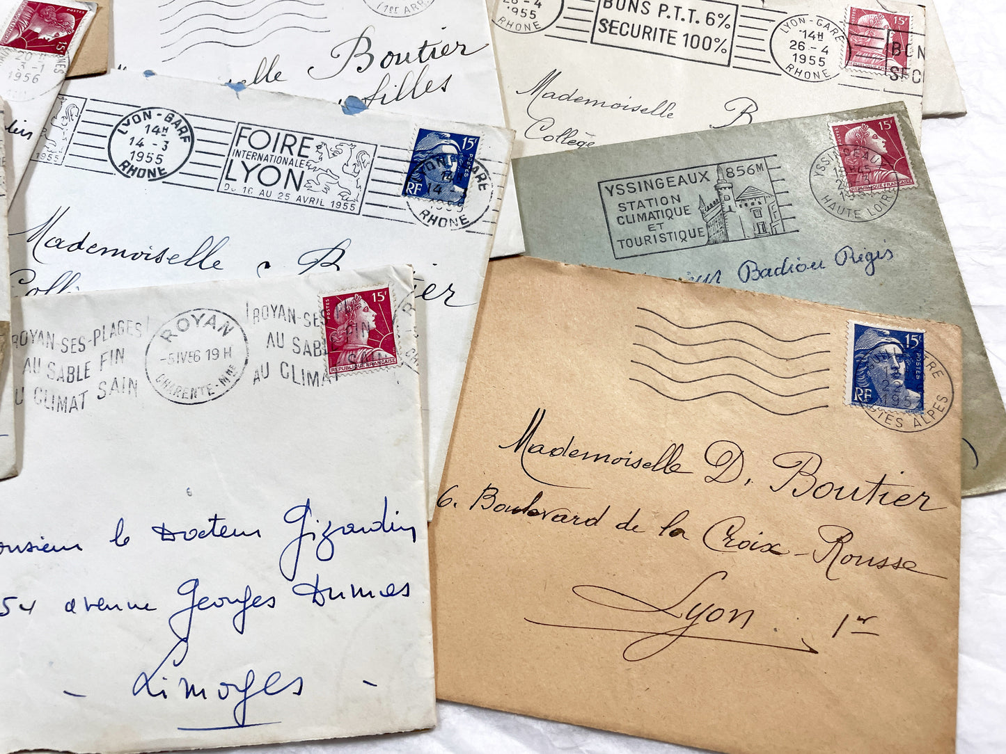 1950s - 20 French envelopes from 1950s - Without letters inside - 1950s Ephemera for Junk Journals, Collage & Paper Crafts